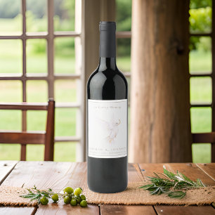 Étiquette Pour Bouteilles De Vin Watercolor White Dove Peace Funeral Memorial