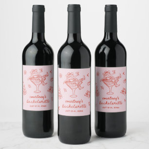 Étiquette Pour Bouteilles De Vin Week-end de Bachelorette Cowgirl Dessinée à la Mai