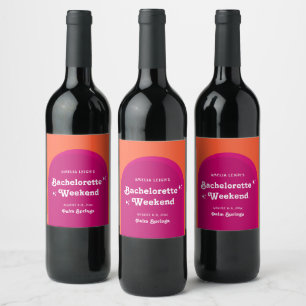 Étiquette Pour Bouteilles De Vin Week-end de célibataire rétro Coucher de soleil ro