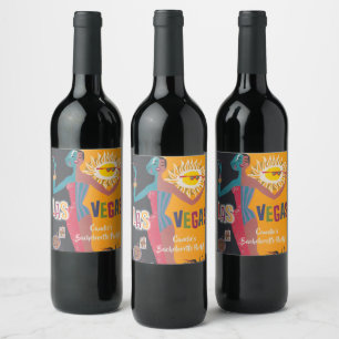 Étiquette Pour Bouteilles De Vin Week-end de célibataire vintage à Las Vegas