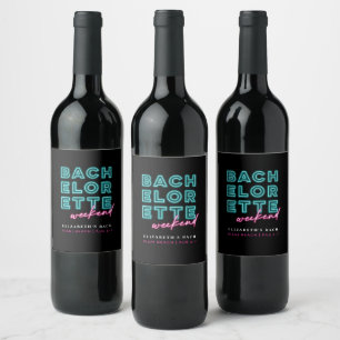 Étiquette Pour Bouteilles De Vin Week-end d'enterrement de vie de jeune fille bleu