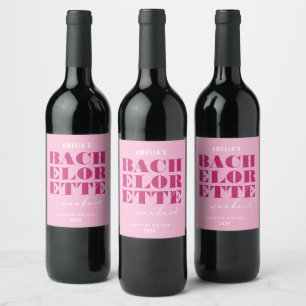 Étiquette Pour Bouteilles De Vin Week-end d'enterrement de vie de jeune fille rose 