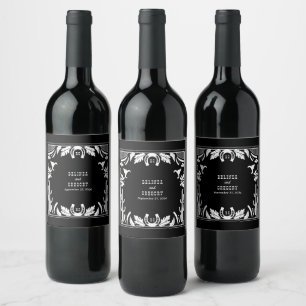 Étiquette Pour Bouteilles De Vin Western Country Cowboy Rustique Mariage