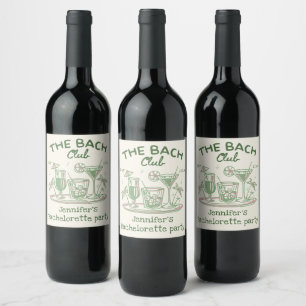 Étiquette Pour Bouteilles De Vin Whimsical Beach Green Cocktail Bachelorette Party