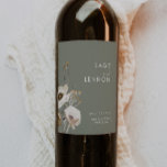 Étiquette Pour Bouteilles De Vin Whimsical Wildflower | Sage Green Wedding<br><div class="desc">This Whimsical Wildflower | Sage Green wedding wine label is perfect for your simple, elegant boho wedding. The minimalist watercolor wildflowers will help bring your vision to life! The design of pretty white and gold flowers, with touches of purple and yellow, is sure to complete your minimal fall floral wedding...</div>