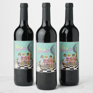 Étiquette Pour Bouteilles De Vin WhimssVintage Schoolgirls Bridesmaid Demande 