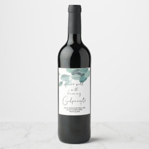 Étiquette Pour Bouteilles De Vin Will You Be My Godparents New Baby Announcement Wi