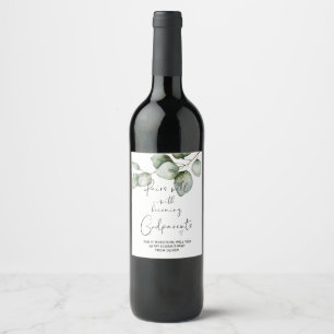 Étiquette Pour Bouteilles De Vin Will You Be My Godparents New Baby Announcement Wi