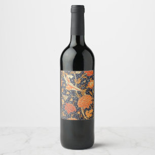 Étiquette Pour Bouteilles De Vin William Morris Cray Floral Art Nouveau Motif