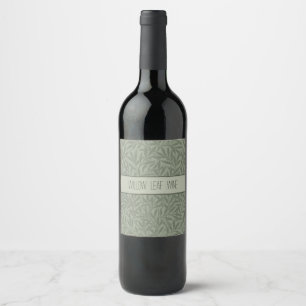 Étiquette Pour Bouteilles De Vin William Morris Motif Saule Antique Vert Sauge