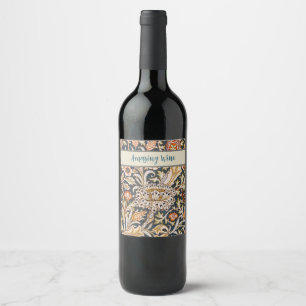 Étiquette Pour Bouteilles De Vin William Morris Trent Garden Flower Motif classique