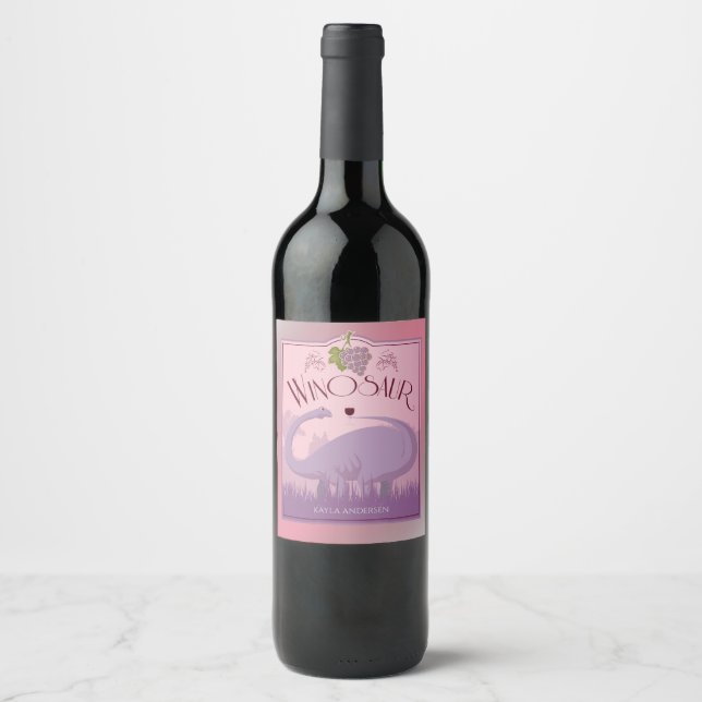 Étiquette Pour Bouteilles De Vin Winosaur personnalisé (Devant)