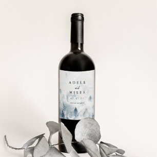 Étiquette Pour Bouteilles De Vin Winter Reverie   Mariage personnalisé
