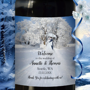 Étiquette Pour Bouteilles De Vin Winter Wonderland Fine Art Mariage