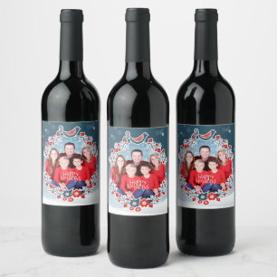Étiquette Pour Bouteilles De Vin Winter Wonderland Your Photo Christmas Wonderland