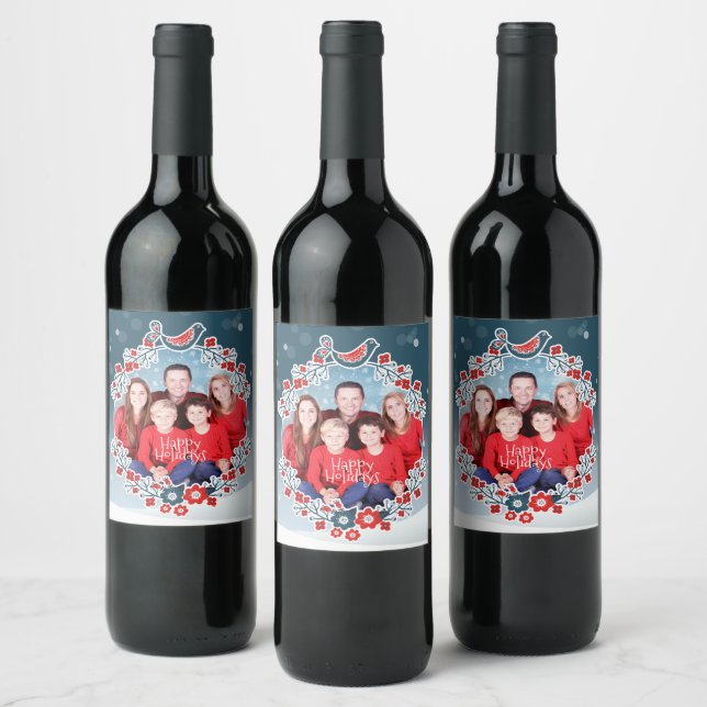 Étiquette Pour Bouteilles De Vin Winter Wonderland Your Photo Christmas Wonderland  (Bouteilles)