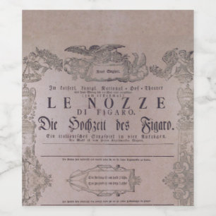 Étiquette Pour Bouteilles De Vin Wolfgang Amadeus Mozart Le nozze di Figaro shabby