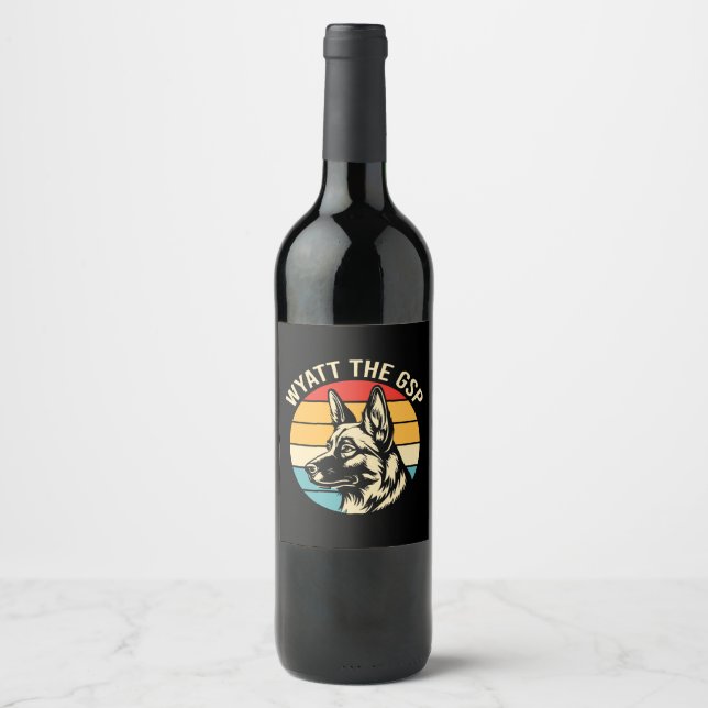 Étiquette Pour Bouteilles De Vin Wyatt Le Gsp (Devant)
