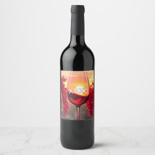 Étiquette Pour Bouteilles De Vin XOXO Design de vin : Célébrez l'amour et l'éléganc