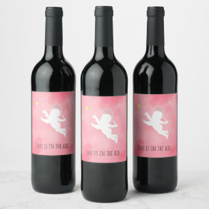 Étiquette Pour Bouteilles De Vin Y'a de l'amour dans l'air ! Joueur de tennis rose