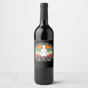 Étiquette Pour Bouteilles De Vin Yoga - Le Corps Bénéficie Du Mouvement