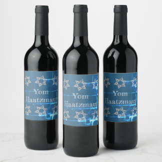 Étiquette Pour Bouteilles De Vin Yom Haatzmaut Israel Independence Day Vin Étiquett