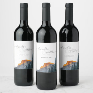 Étiquette Pour Bouteilles De Vin Yosemite Half Dome Sunset Vin Étiquette