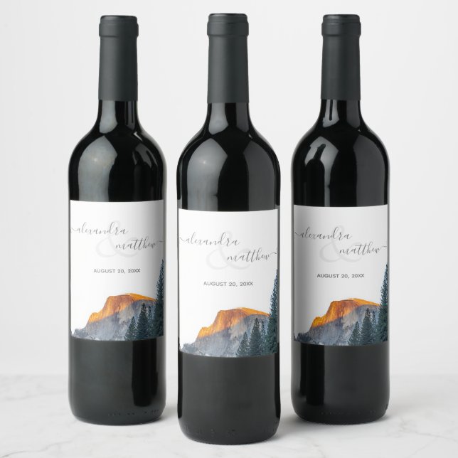 Étiquette Pour Bouteilles De Vin Yosemite Half Dome Sunset Vin Étiquette (Bouteilles)