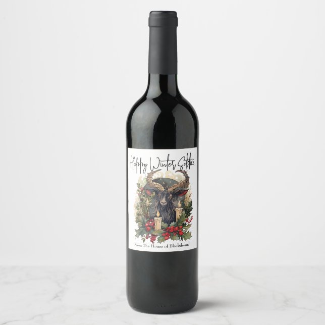 Étiquette Pour Bouteilles De Vin Yule de chèvre classique (Devant)