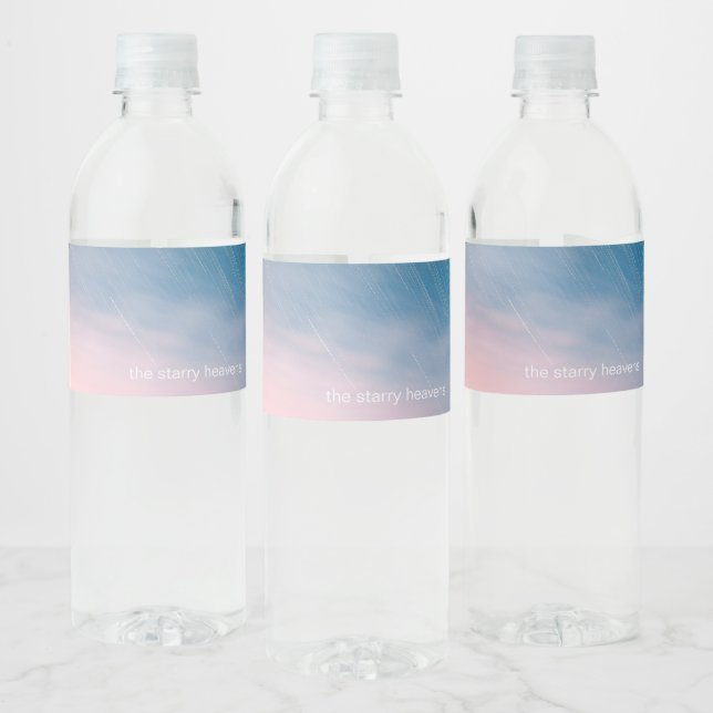 ÉTIQUETTE POUR BOUTEILLES D'EAU 明け方の空と流星　ペッドボトルラベル　パッケージ (Bouteilles)