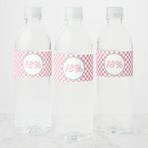 Étiquette Pour Bouteilles D'eau 18% Super rose chèque 18e anniversaire