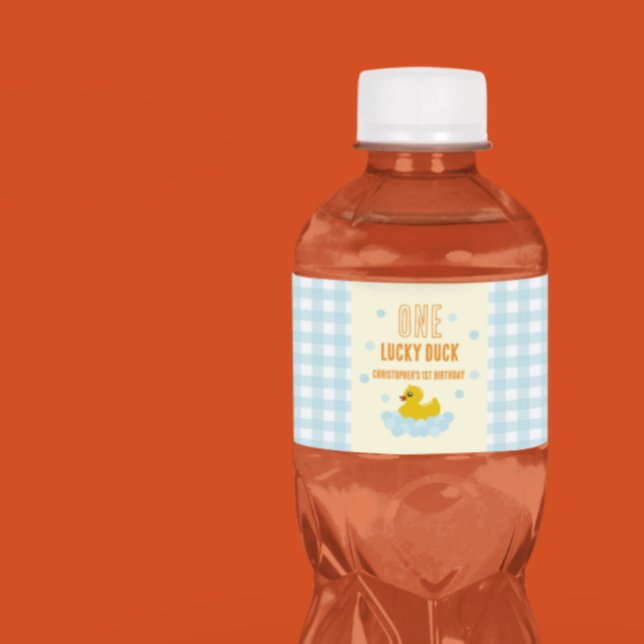 Étiquette Pour Bouteilles D'eau 1er anniversaire de Canard (Créateur téléchargé)