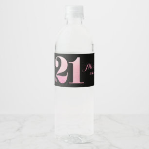 Étiquette Pour Bouteilles D'eau 21ème fête d'anniversaire de parties scintillant