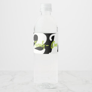 Étiquette Pour Bouteilles D'eau 21ème fête d'anniversaire moderne et à la mode