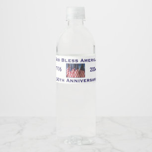 Étiquette Pour Bouteilles D'eau 250e anniversaire USA Patriotique Dieu bénisse l'A
