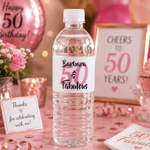 Étiquette Pour Bouteilles D'eau 50 ans et Fabuleux Fête d'anniversaire personnalis