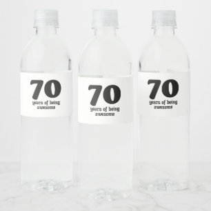 Étiquette Pour Bouteilles D'eau 70 ans d'être génial