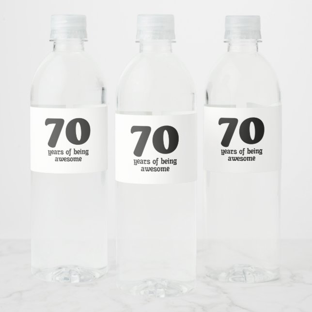 Étiquette Pour Bouteilles D'eau 70 ans d'être génial (Bouteilles)