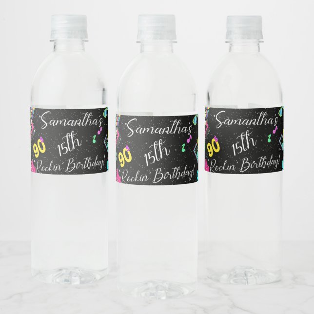 Étiquette Pour Bouteilles D'eau 80, Retour aux 80, (Bouteilles)