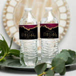 Étiquette Pour Bouteilles D'eau 80th Birthday Party Burgundy Gold Agate<br><div class="desc">These chic 80th birthday water bottle labels feature a watercolor image of an agate geode in shades of burgundy red with faux gold glitter highlights. The words "80th Birthday" appear in faux gold glitter in a decorative modern handwriting font. Customize it with the name of the guest of honor and...</div>
