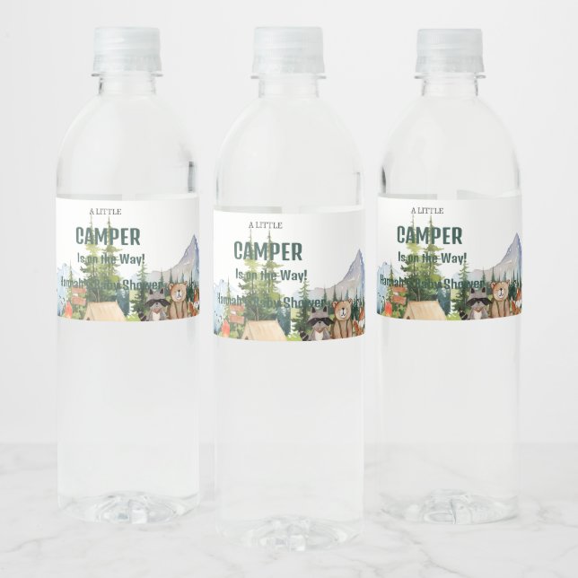 Étiquette Pour Bouteilles D'eau Affiche de bienvenue de Baby shower animal rustiqu (Bouteilles)