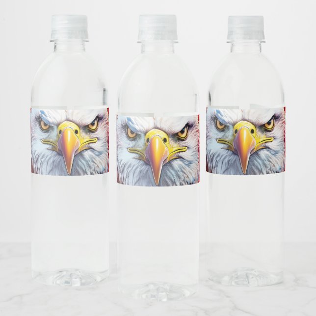 Étiquette Pour Bouteilles D'eau Aigle de feu rouge d'Amérique (Bouteilles)