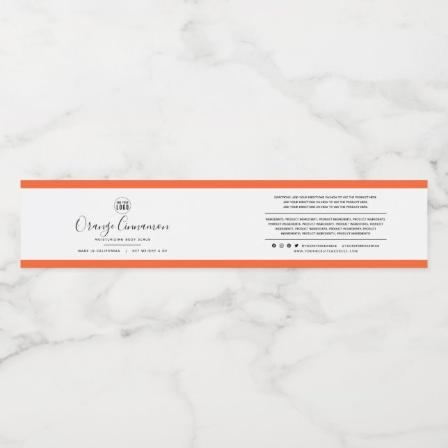 Étiquette Pour Bouteilles D'eau Ajouter un logo - Ingrédients couleur modifiables  (Étiquettes simples)