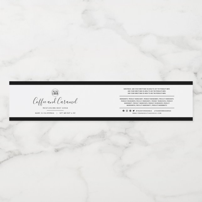 Étiquette Pour Bouteilles D'eau Ajouter un logo - Ingrédients couleur modifiables  (Étiquettes simples)