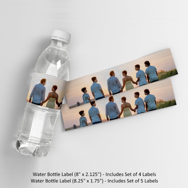 Étiquette Pour Bouteilles D'eau Ajouter votre propre photo et/ou texte (Front of Water Bottle - These Labels Will Not Fit Other Bottles, They Will Only Fit Water Bottles)