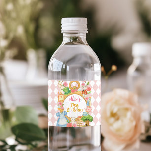Étiquette Pour Bouteilles D'eau Alice dans l'Onederland Tea Party Anniversaire