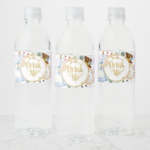 Étiquette Pour Bouteilles D'eau Alice Wonderland fâché hatter thé fête boire moi W