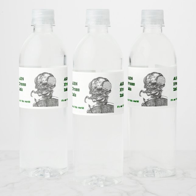 Étiquette Pour Bouteilles D'eau Alien X Soda (Bouteilles)