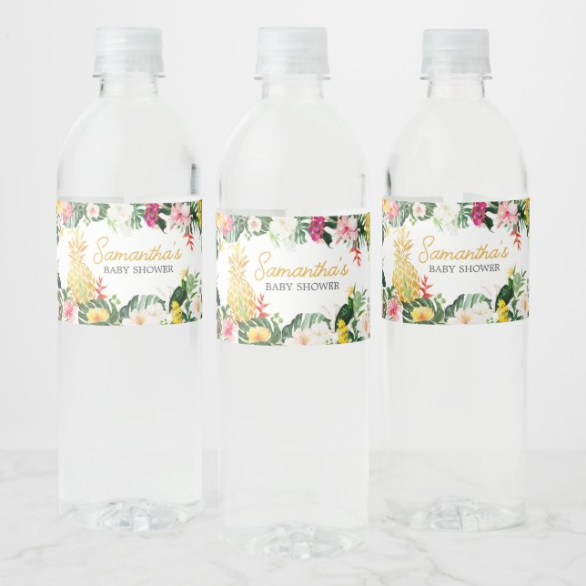 Étiquette Pour Bouteilles D'eau Aloha Baby Pineapple Baby Shower (Bouteilles)