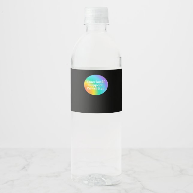 Étiquette Pour Bouteilles D'eau Amusant d'aide émotionnelle (Devant)